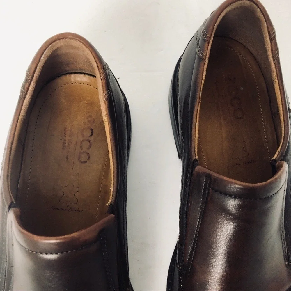 Ecco men's brown leather‎ loafers size 43
